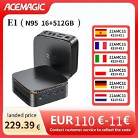 ACEMAGIC Intel N95 Mini PC DDR4 16GB RAM 512GB SSD Computer Max 3.6GHz 11 Pro Desktop 4K Dual Display Mini PC Home & Light Gamin