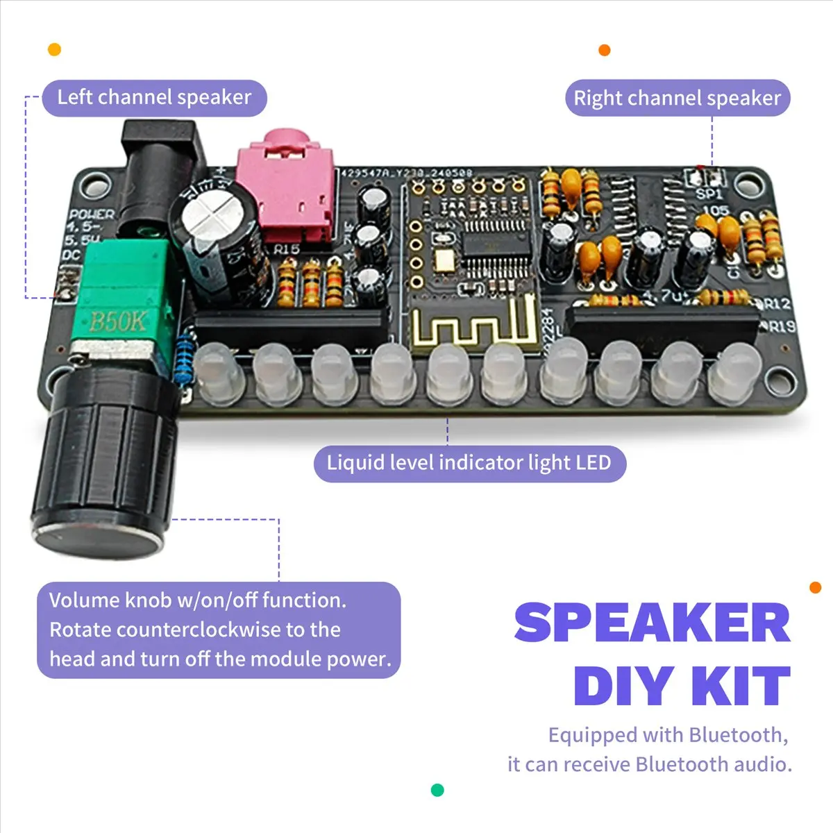 A73T PAM8406 블루투스 스피커 키트 DIY 납땜 프로젝트 USB 전자 앰프 홈 스테레오 스피커 DIY 키트