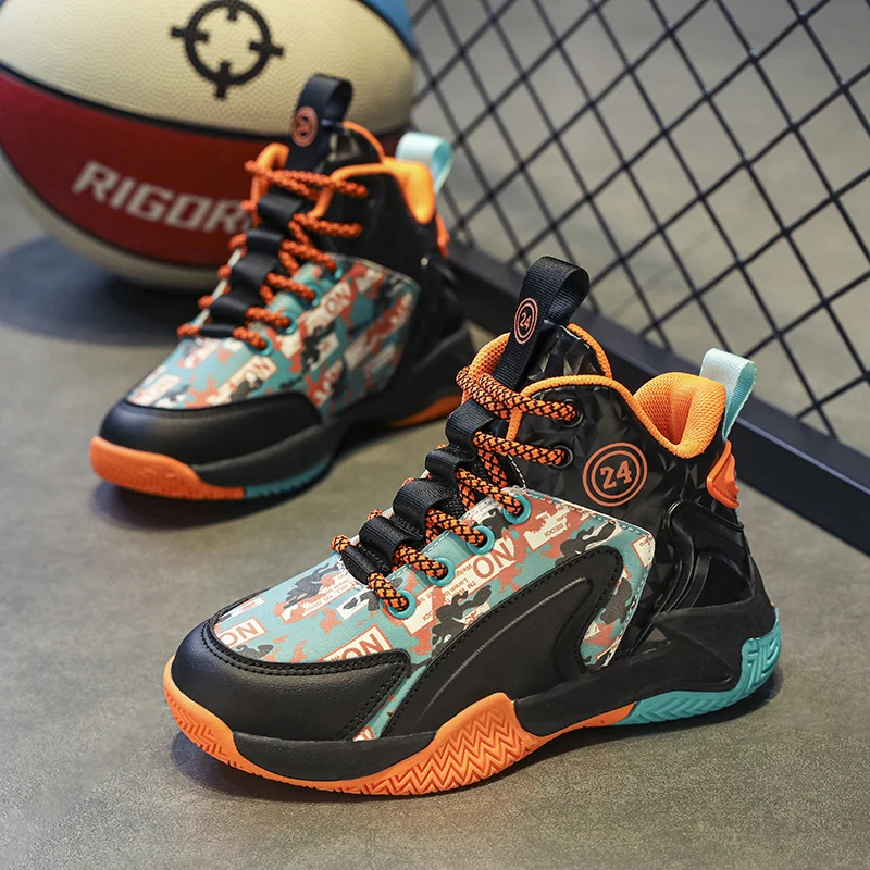 Fashion Youth Children's Outdoor Sport Footwear Boys' And Girls' Shoes School Sports Training Basketball Shoes Student  31-39
