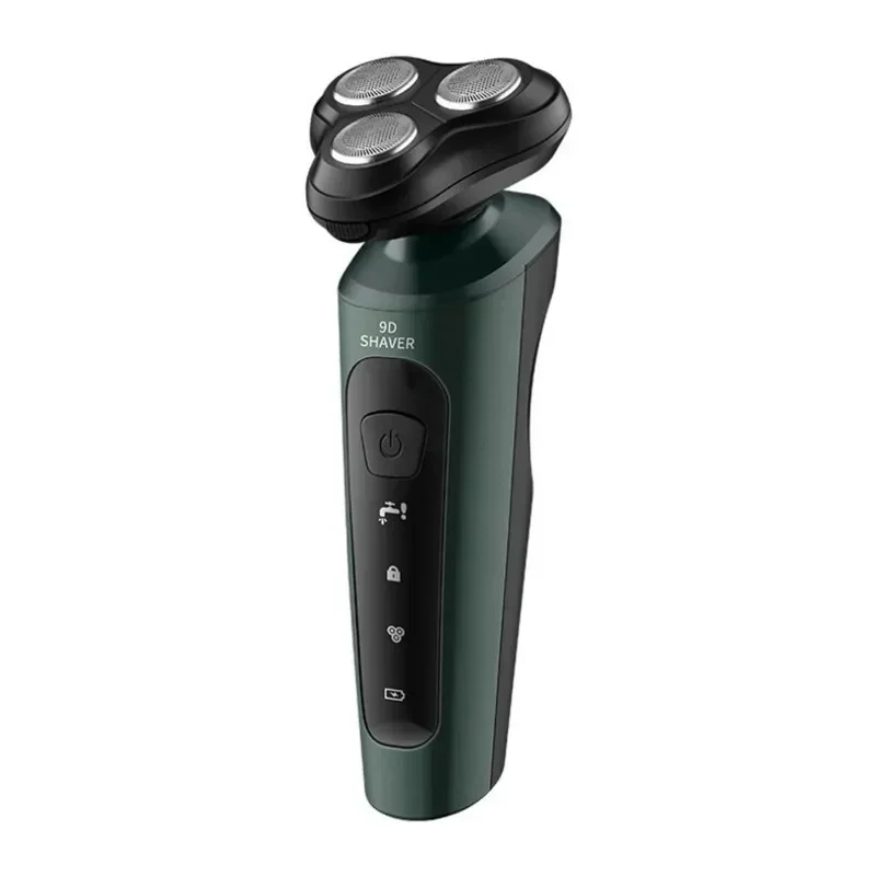 Waterdichte elektrische trimmer/scheerapparaat voor mannen, geschikt voor nat en droog gebruik, oplaadbare batterij, roterend scheerapparaat._voghion.com