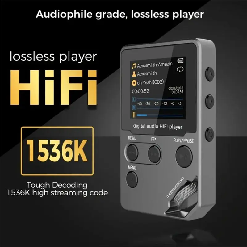 -[A51I 디지털]C5 8GB 무손실 블루투스 MP3 음악 플레이어, 아연 합금 본체, 회전식 컨트롤, 무선 연결,