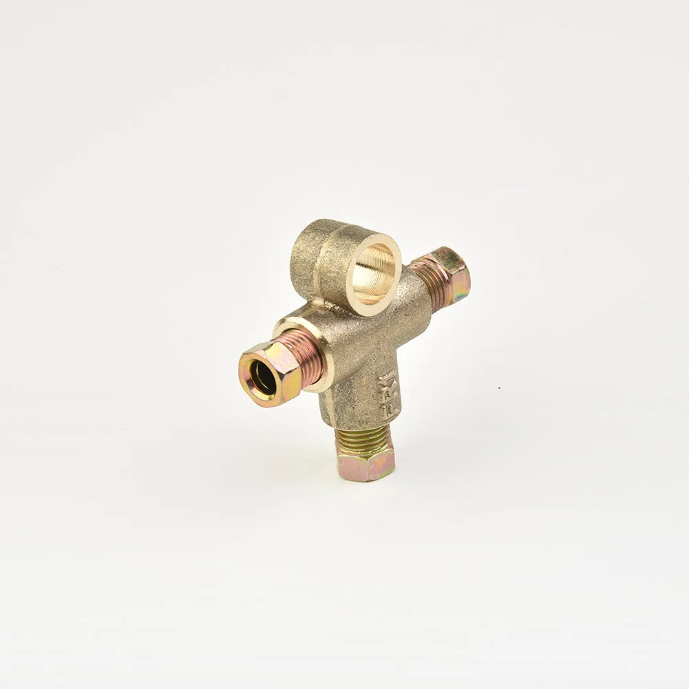 Brake Line Connector 1 Set 3 Way Brake T Piece Tee With 3 Male Nuts Short Union Metric M10 For Use With 3/16" Brake Pipe Car Accessories
