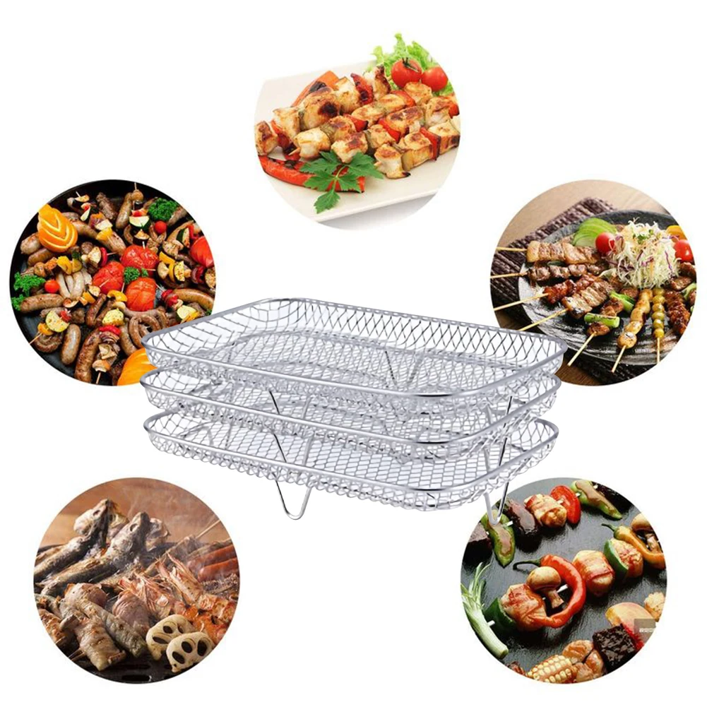 SOGHO Grille pain pour petits pains, support à petits pains pour grille-pain, support de grille-pain en acier inoxydable, support de grille-pain pliable, porte-pain pour friteuse à air chaud, grille
