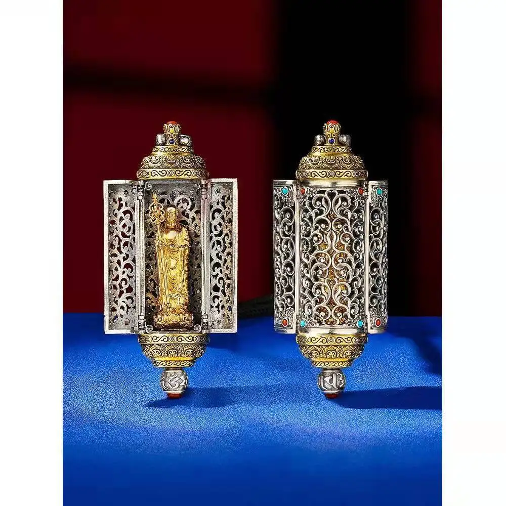 Vintage Gawu Box Pendan Earth Buddha Necklace Good Luck Pendant Personality Jewelry Anniversary Gift