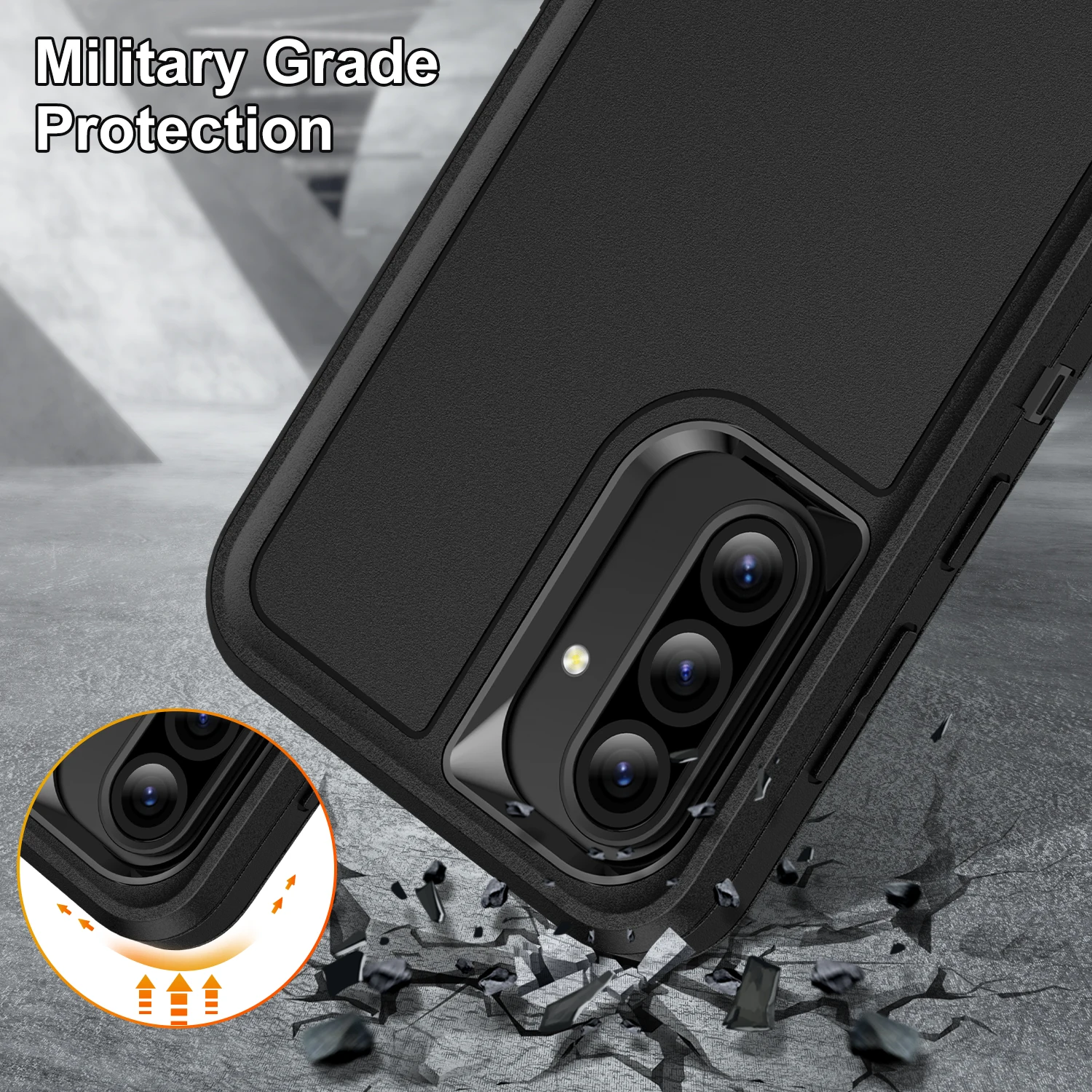 Ultimate 3-in-1 Heavy Armor Phone Case with Hard Plastic Frame and TPU Silicone Back Cover