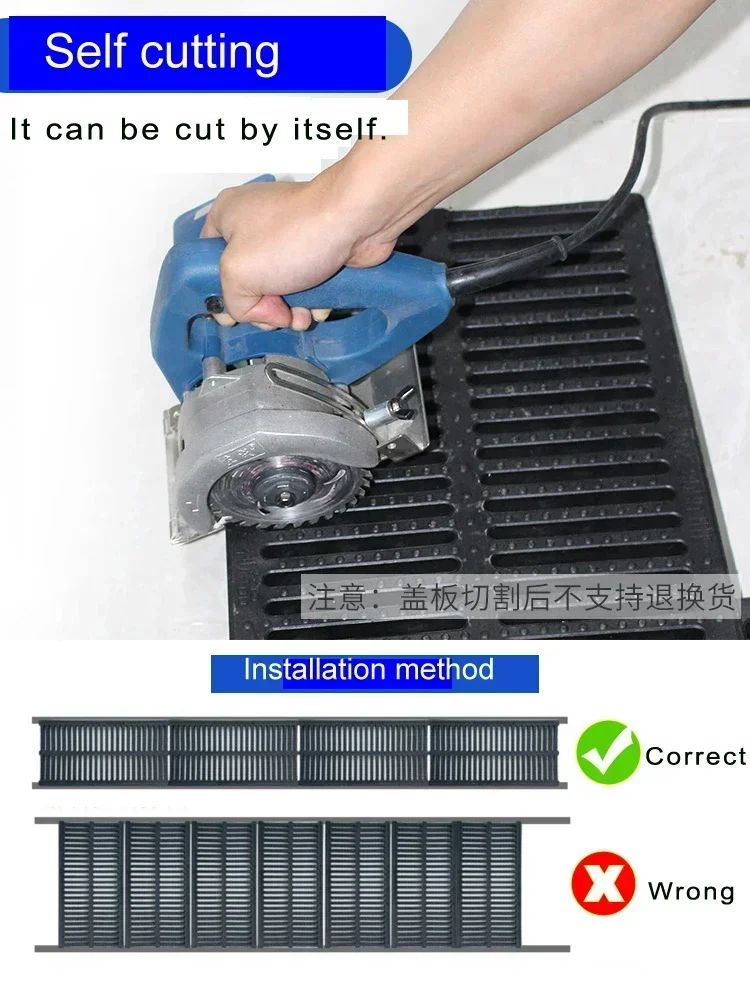Resin Plastics Flame Retardant Outdoor Or Kitchen Sewers Grille, Gutter Cover Grids Rain Grate Rectangular Well Cover