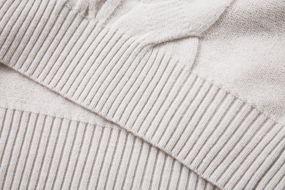 Solid Color Jacquard Sweater Mens Autumn Winter Casual Loose Half Zipper Long Sleeve Sweater Man