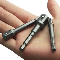 1PCS CR-V Drill Socket Adapter 1/4" Hex Shank To 1/4" 3/8" 1/2" Square Head Connecting Rod Extension Drill Bit Bar Power Tool 2