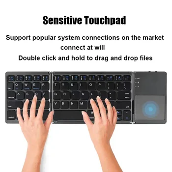 Wireless Folding Keyboard Bluetooth Keyboard With Touchpad For Windows, Android, IOS,Phone,Multi-Function Button Mini Keyboard 5