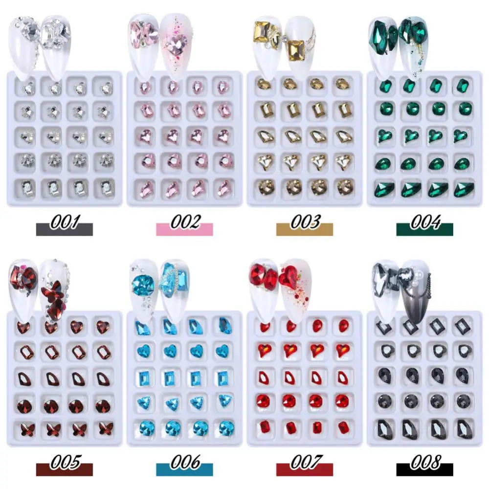 

Mixed Size Nail Gems 8 Styles Easy To Use Multipurpose Easy To Operate Easy To Carry Nail Art Decoration 3d Crystal Nail Jewels