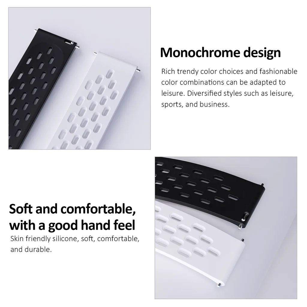 Magnetic Folding Buckle Silicone Sport Watchband with Breathable Design