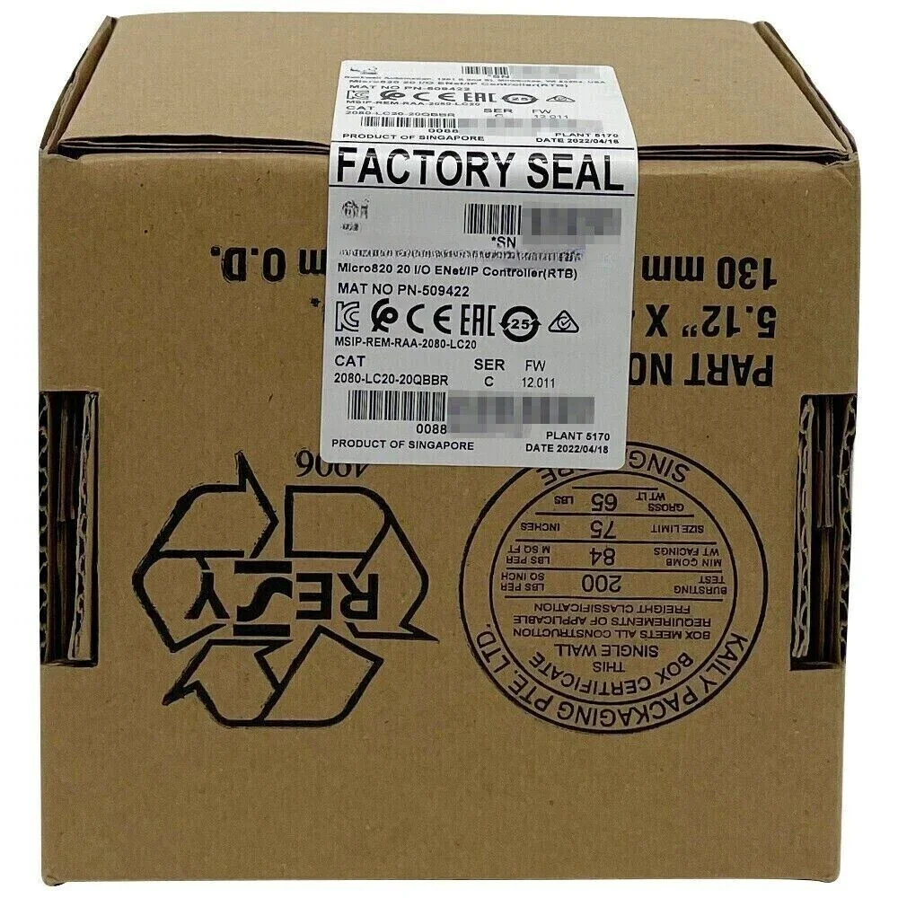 

New Factory Sealed 2080-LC20-20QBBR SER C Micro820 20 I/O ENet/IP Controller