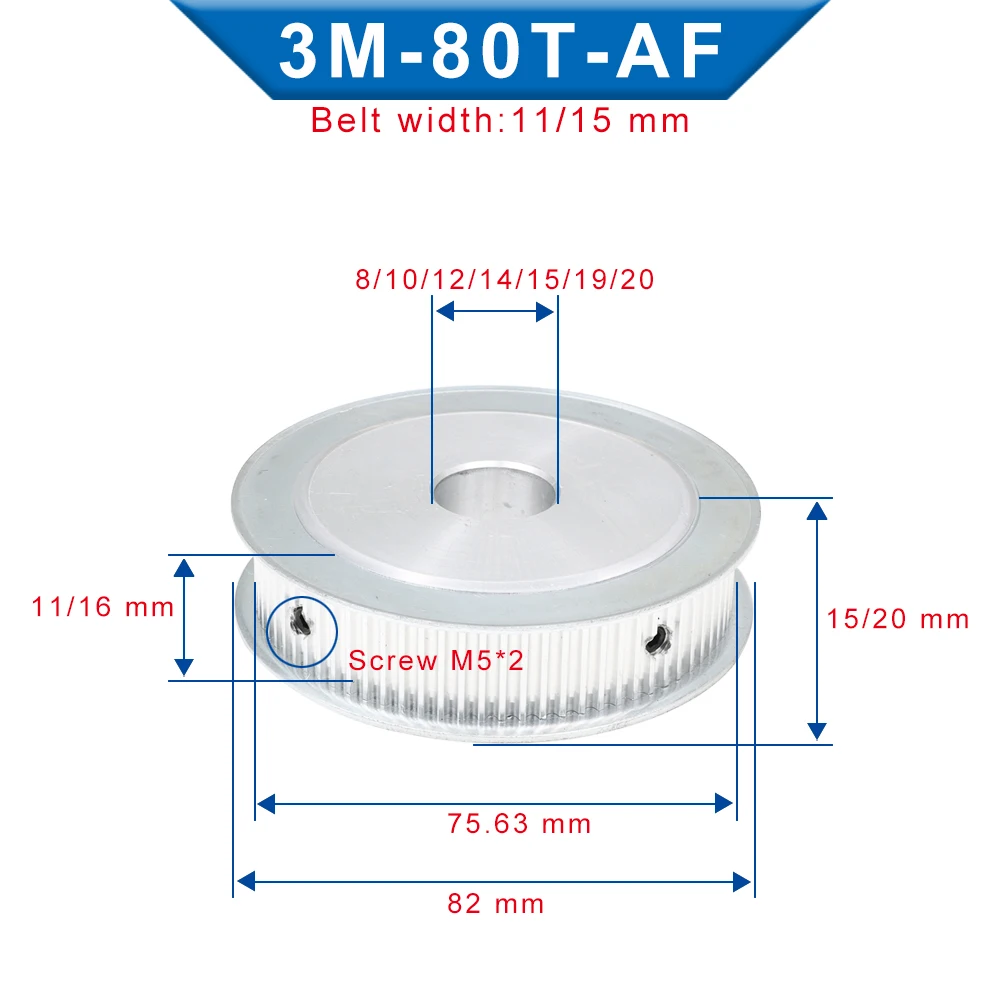 3m 80t af forma polia cronometrando furo interno 01
