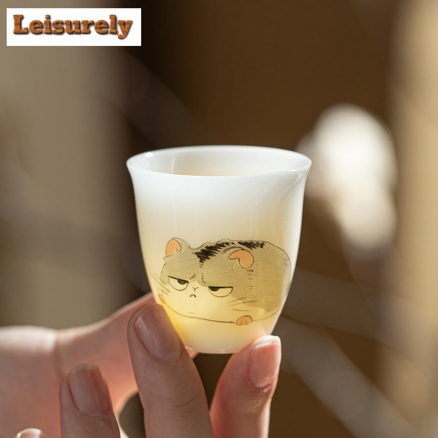 30ml White Jade Clay Twelve Zodiac Teacup Vintage Tea Bowl Sample Tea Cup Tea-tasting Meditation Cup Jianzhan Master Cups Teaset