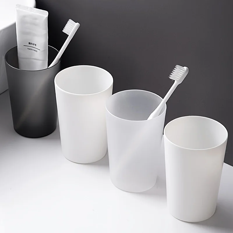 Solid Color Mouthwash Cup Simple Toothbrush Cup Plastic Mouthwash Bathroom Accessory 1