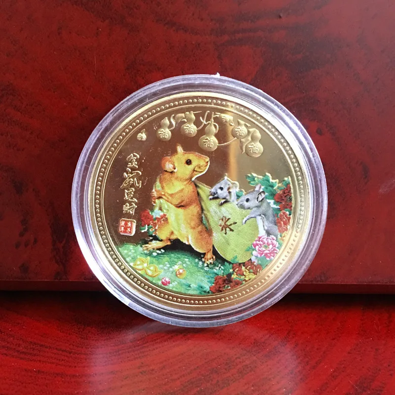 1/10PCS 2020 Year of The Rat Commemorative Coin Chinese Zodiac Souvenir Challenge Coins Lunar Calendar Collection Art Craft Gift | Дом и сад