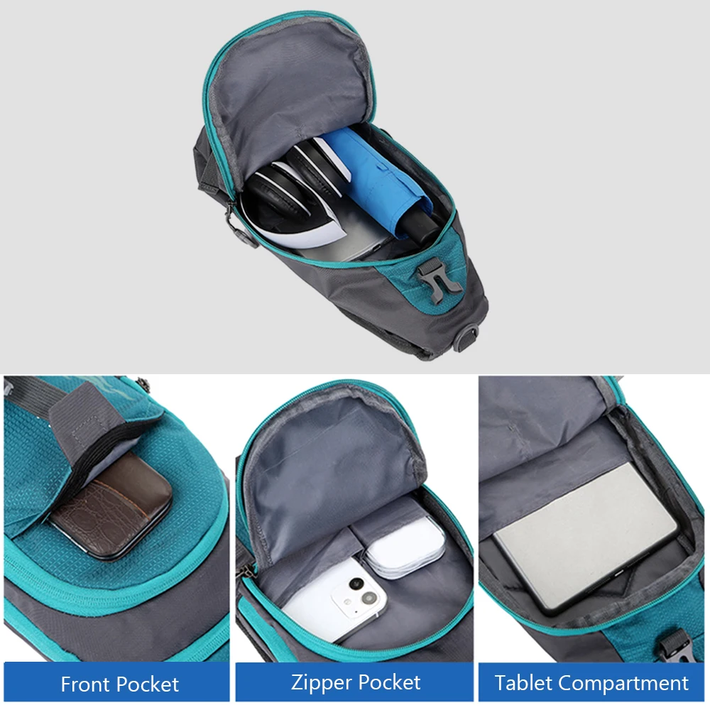 Men Sling Backpack Chest Crossbody Bag Waterproof Lightweight Chest Bag Shoulder Bag Travel Sports Running Cycling Gym_voghion.com