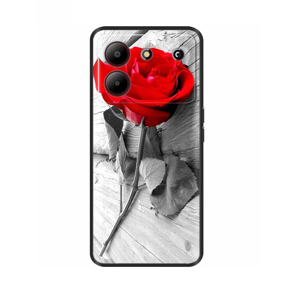 Silicone Painted Soft Protective Black Cover with Cartoon Design