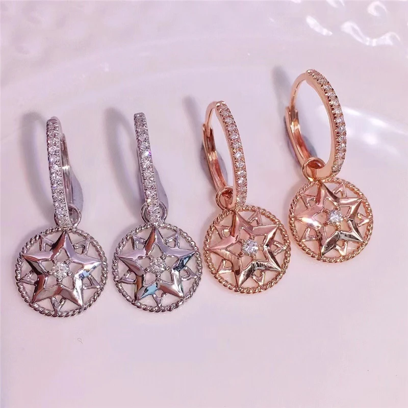 

Серьги в японском и корейском стиле с полыми Элементами оформления, характерные простые серьги из стерлингового серебра S925 пробы для ежедневного использования