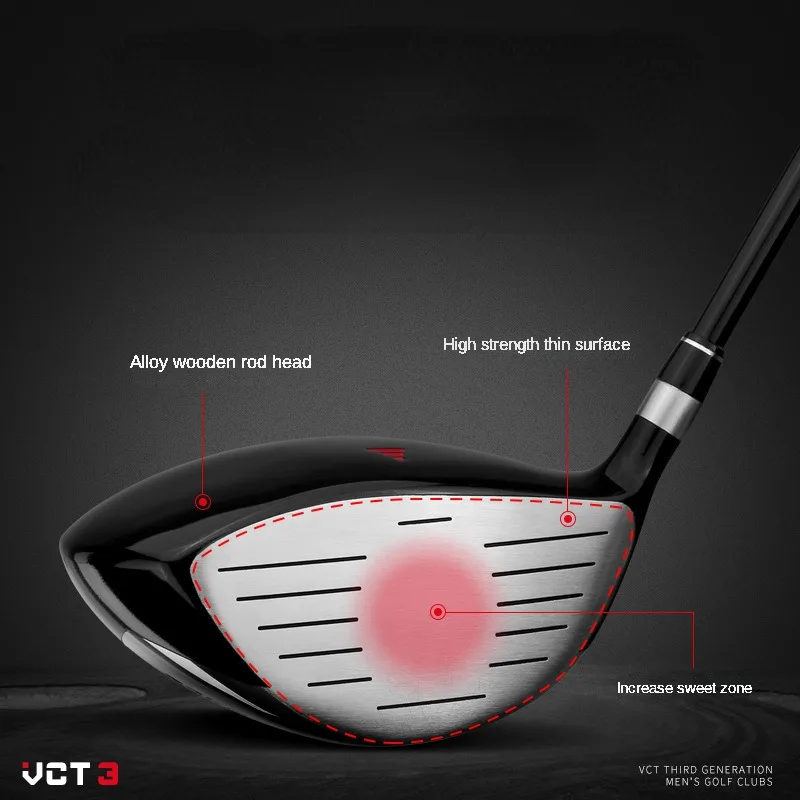 PGM VCT3 골프 클럽 남성용 오른손 알루미늄 합금 헤드 드라이버, 페어웨이 하이브리드 우드 폴, 1, 3, 5, U4 탄소 샤프트 MG031