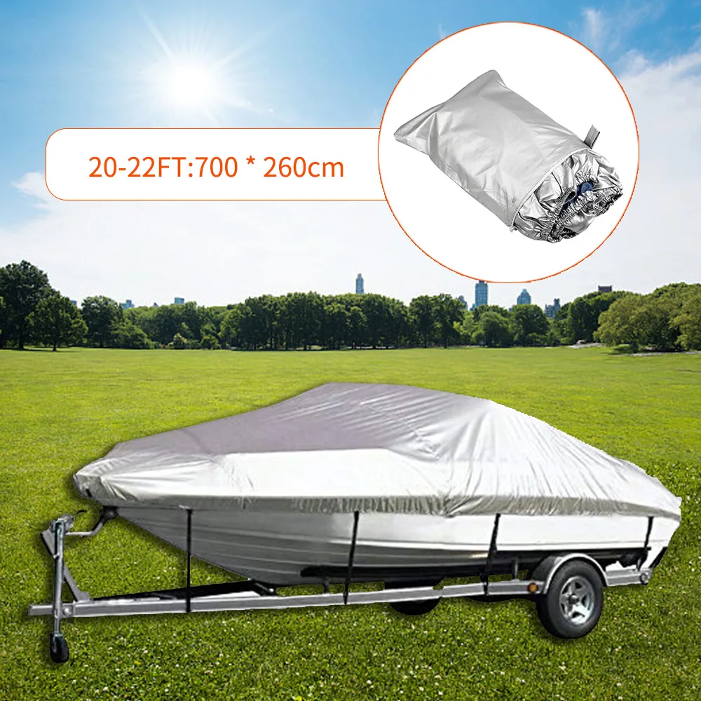 Boat Cover 11-22ft 300D Polyester Waterproof UV Resistant Durable & Tear Proof for V-Hull TRI-Hull Runabout Pro-Style Bass