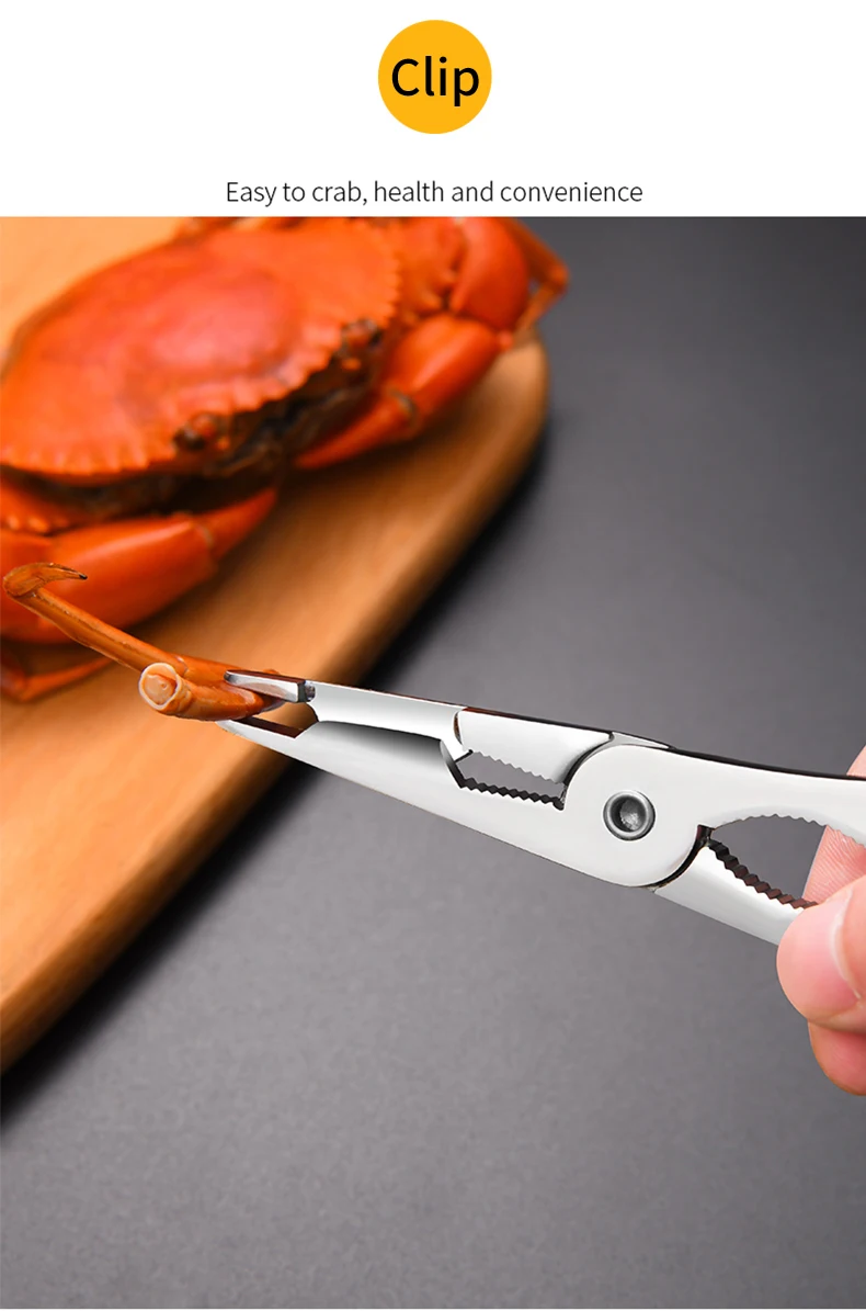 Pince à Crabe Et Noix En Acier Inoxydable - Ouvre Coquillages Polyvalent - Pour Noix, Noisettes, Crabes, Palourdes