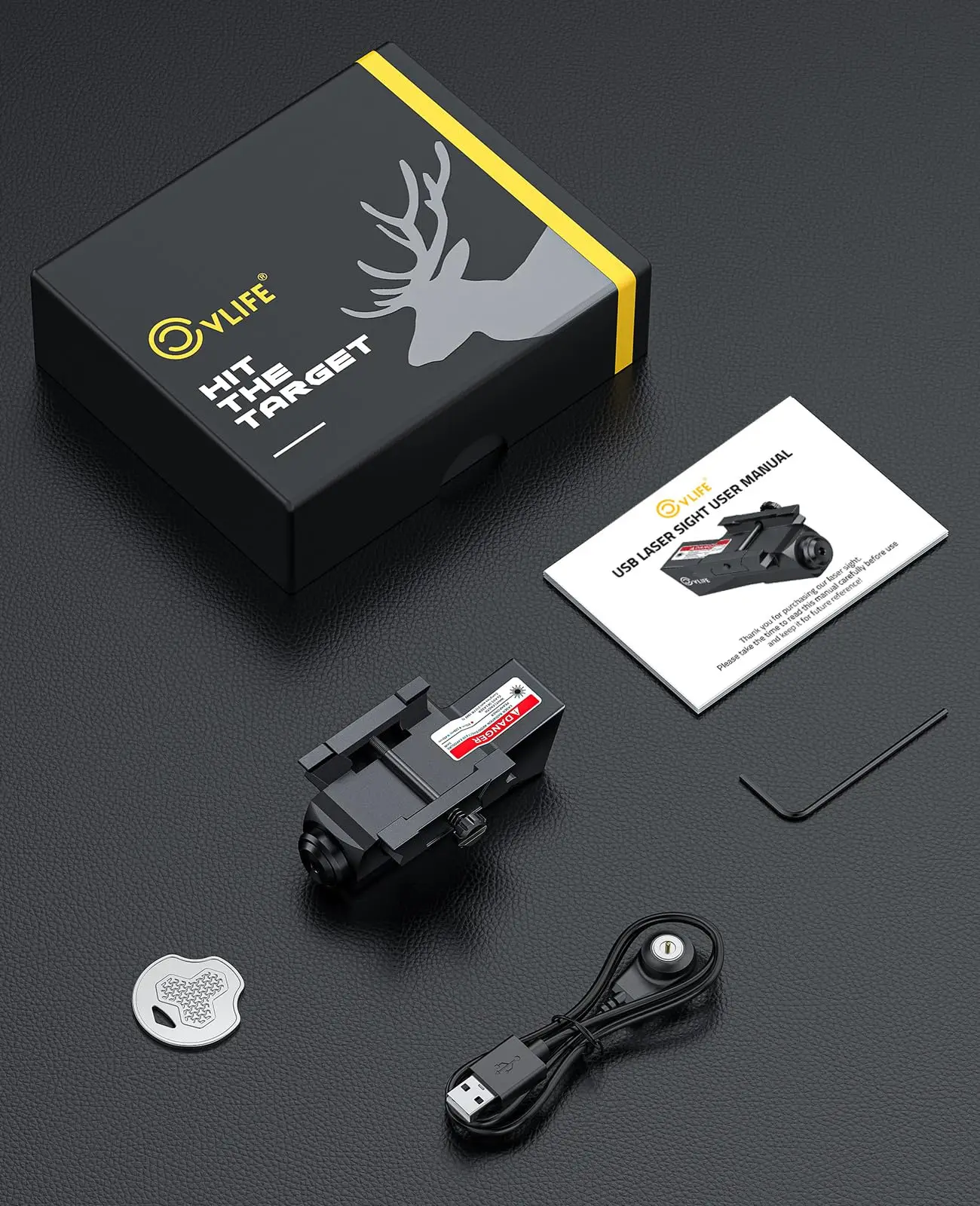 Laser sight MidTen Rifle Green or Red Laser Sight Picatinny Rail Tactical Sight Magnetic Rechargeable Aircraft Grade Materials
