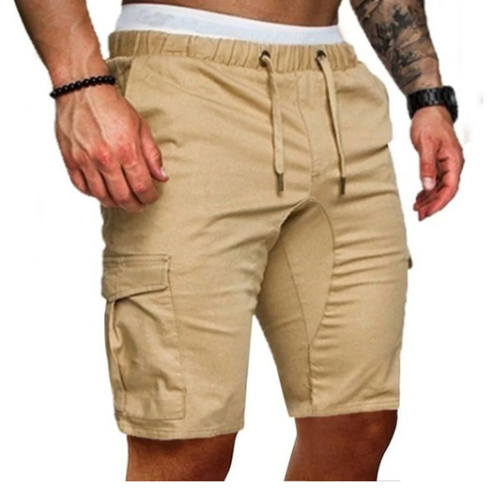 Men Summer Drawstring Shorts Cargo Trousers