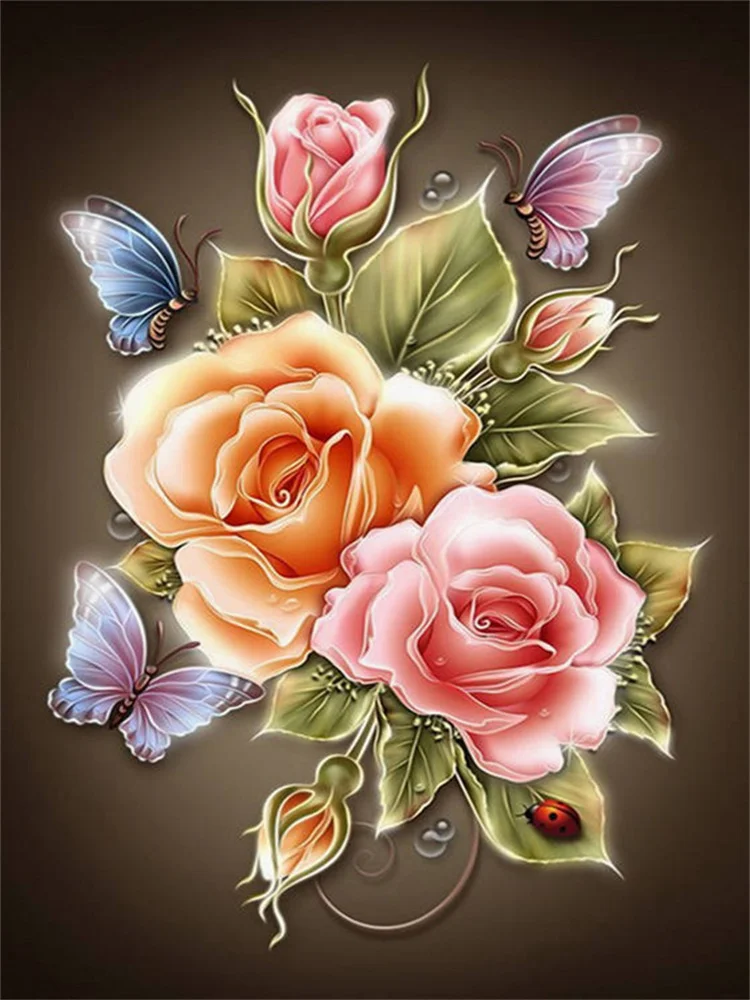 Meian 11/14CT Stickerei Malerei Blumen Schmetterling Kreuz Stich Kits DMC Gedruckt Leinwand DIY Handgemachte Dekoration – Detail 13