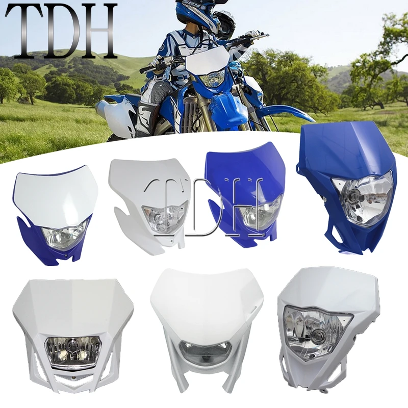Маска для фар головного света Supermoto Enduro H4, универсальная маска для фар мотоцикла, Кросса, для Yamaha Honda WR 450 250 YZ TTR CRF