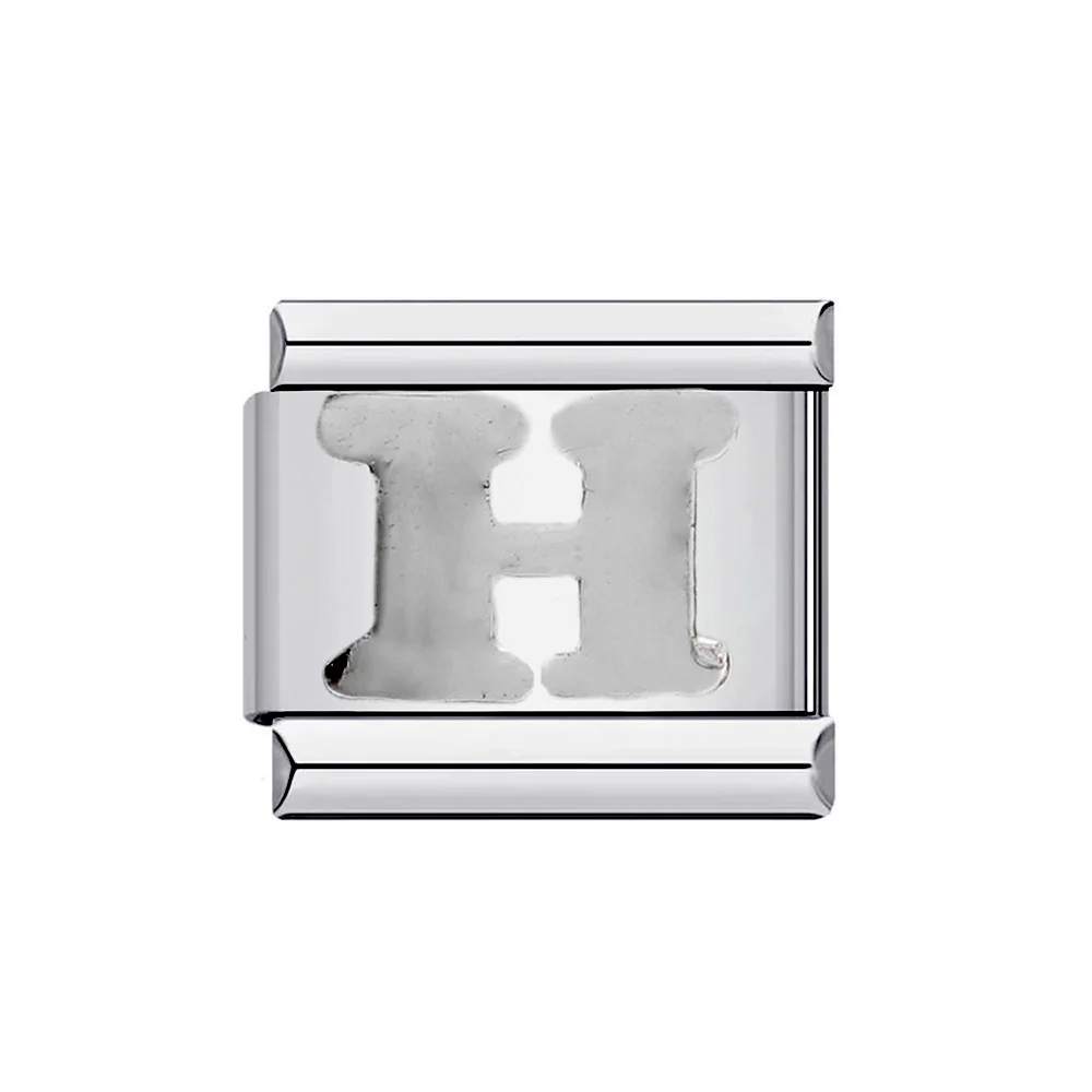 Silver 26-Letter A-Z Custom Charm Bracelet in Italian Stainless Steel