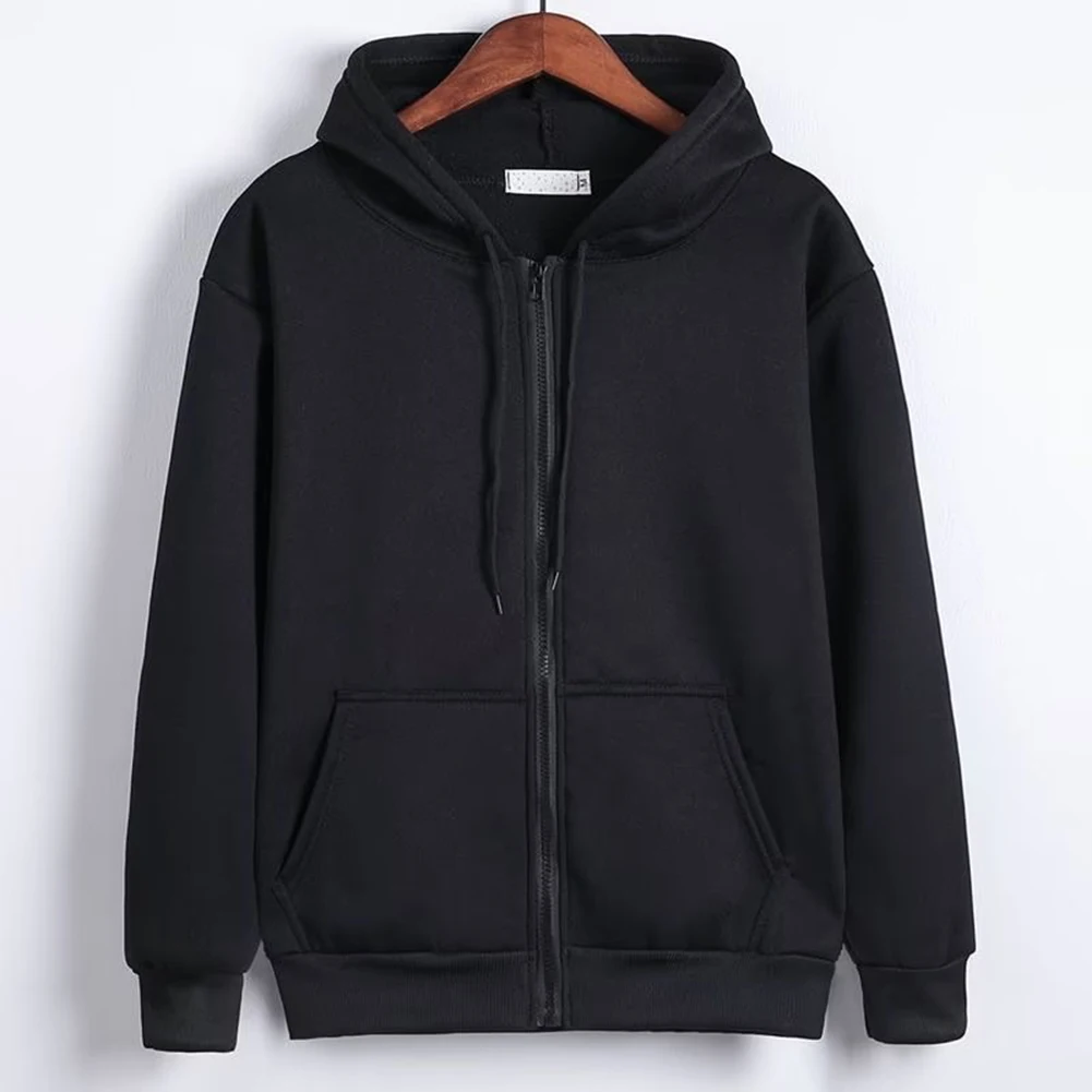 

Trendy Men's Hooded Jacket Solid Color Hoodie Thin Sweatshirt Tops Classic Style L 5XL Sizes Made from Polyester Fabric