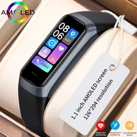 LIGE 1.1" AMOLED Color Display Smartwatch Waterproof Swimming Sports Watch Indoor Outdoor Tracking Smart Band for IOS Android