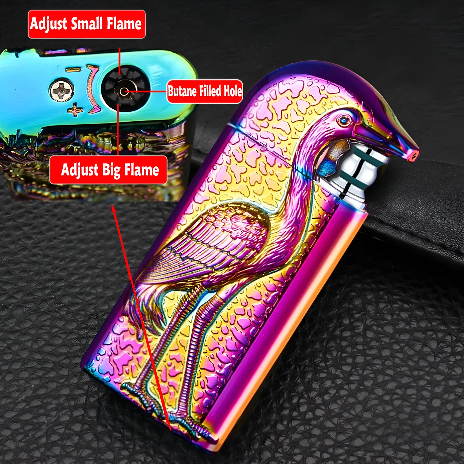 2 Pack Magic Dual Flame Cigarette Lighter with Adjust Flame Tool Windproof Jet Lighter Without Butane