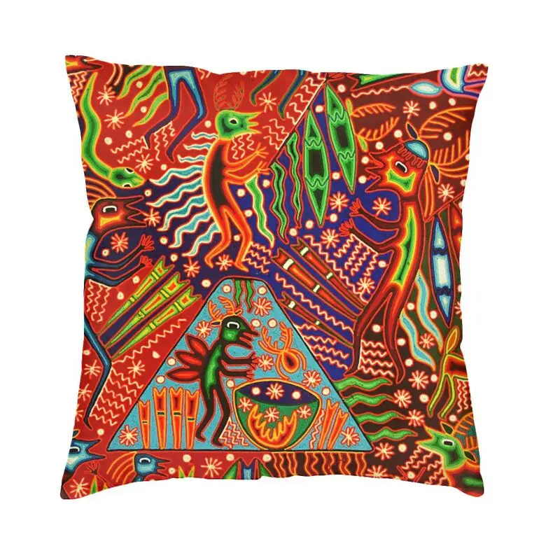 

Пользовательская Мексиканская красочная Роскошная наволочка Huichol на заказ, декоративные подушки для гостиной, наволочки для дивана 45x45 см