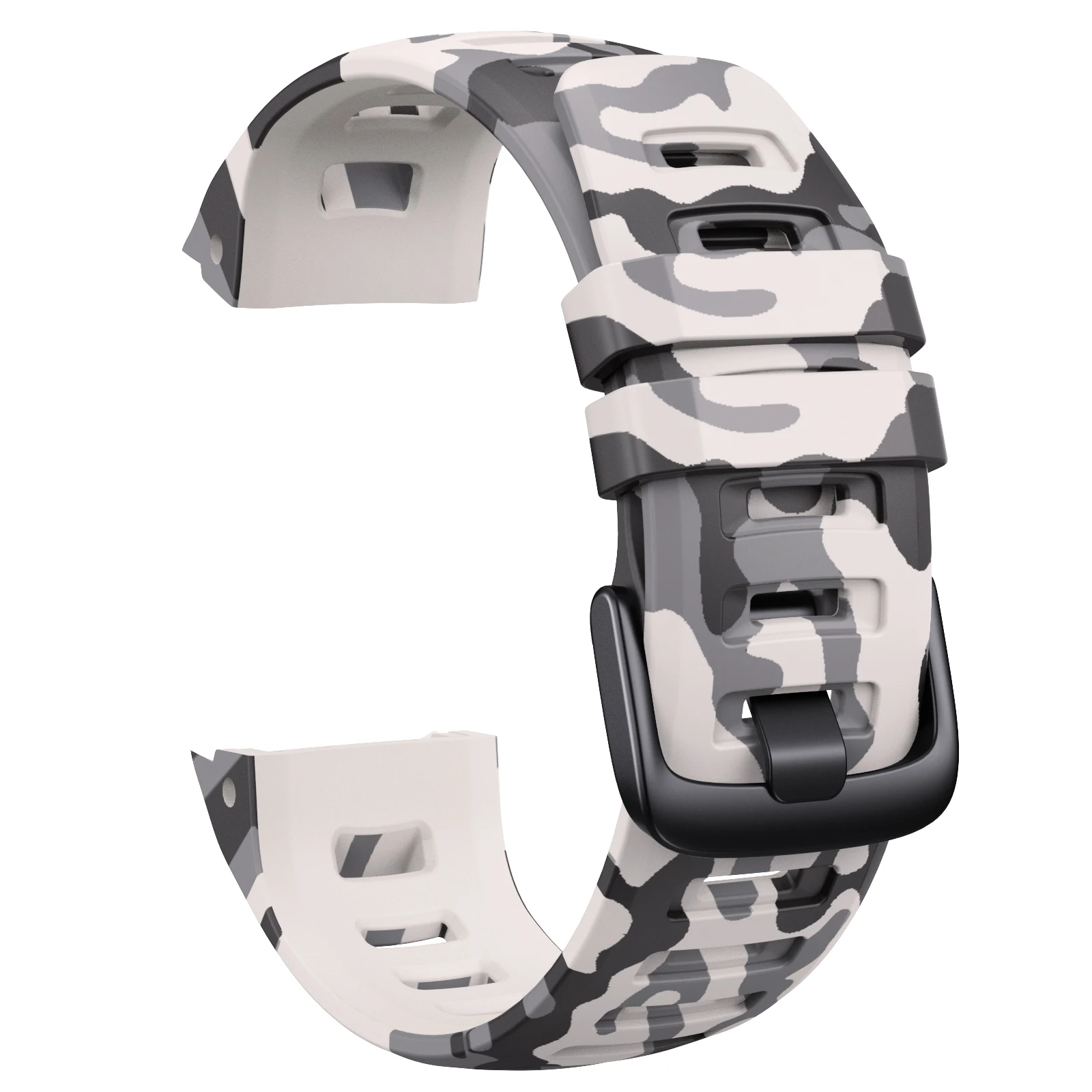 Camouflage Silicone Watch Strap - 22mm Adjustable Replacement Wristband