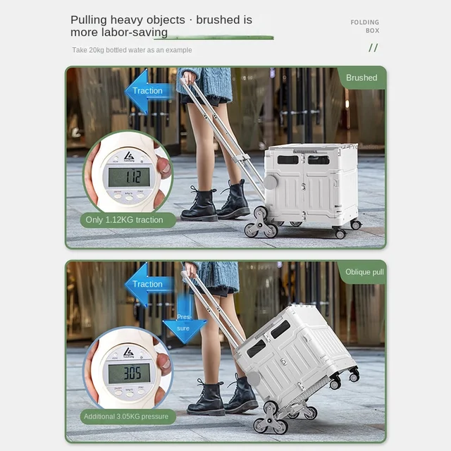 Kültéri Kemping Összecsukható Bevásárlókosár Háztartási Hordozható Expressz Kocsi Kézi Pótkocsi - Image 5