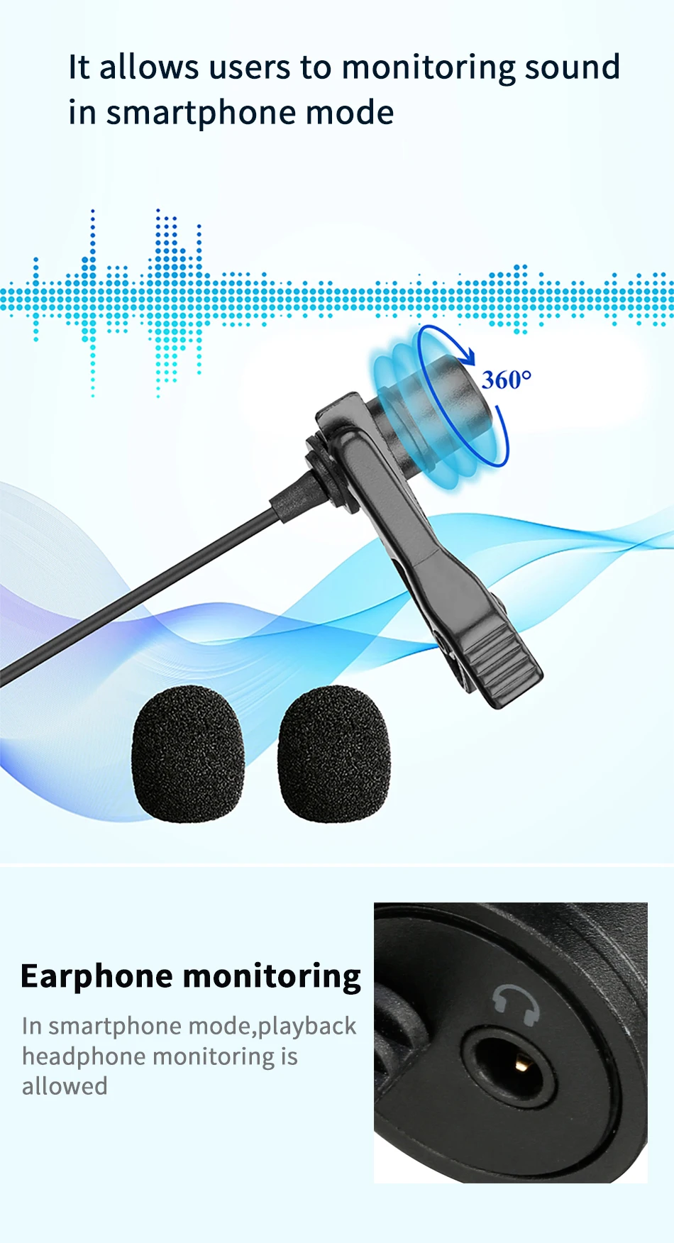 gaming mic BOYA BY-M1/M1 PRO/M1DM 6m Clip-on Omnidirectional Condenser Monitor Lavalier Microphone for Canon iPhone Podcast Nikon Sony gaming headphones with mic