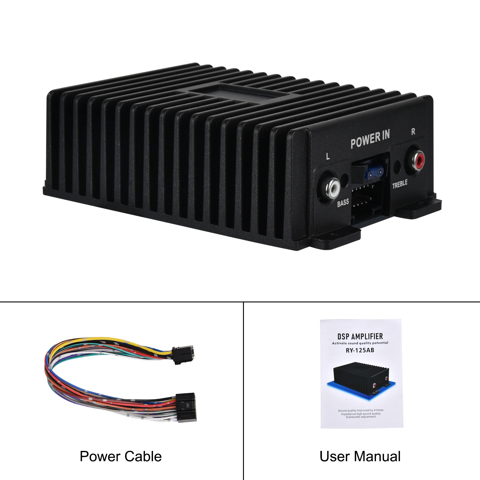 Podofo HIFI 전문 DSP 앰프, RY-125AB 오디오 스테레오, 자동차 또는 가정용 비디오 시스템용 고음질 전력, 4x80W