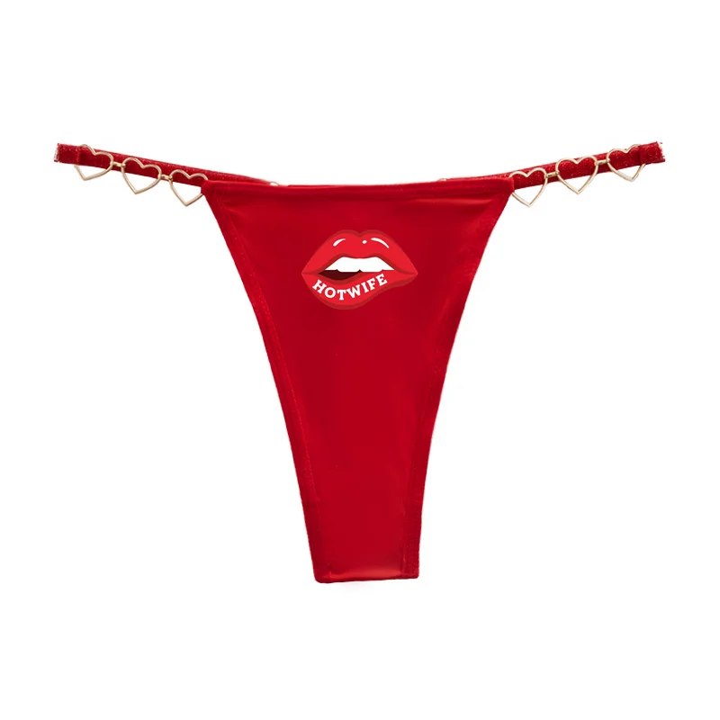 HOT WIFE Queen of Spades Sexy Thong for Women Love Decoration Cotton Crotch Low-rise Underwear Female Panties Girls Wife Gift