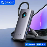 ORICO PD100W USB 3.0 Hub Docking Station Type C Splitter Multi Ports OTG RJ45 HDMI 4K Adapter Accessories For Macbook PC Laptop 1