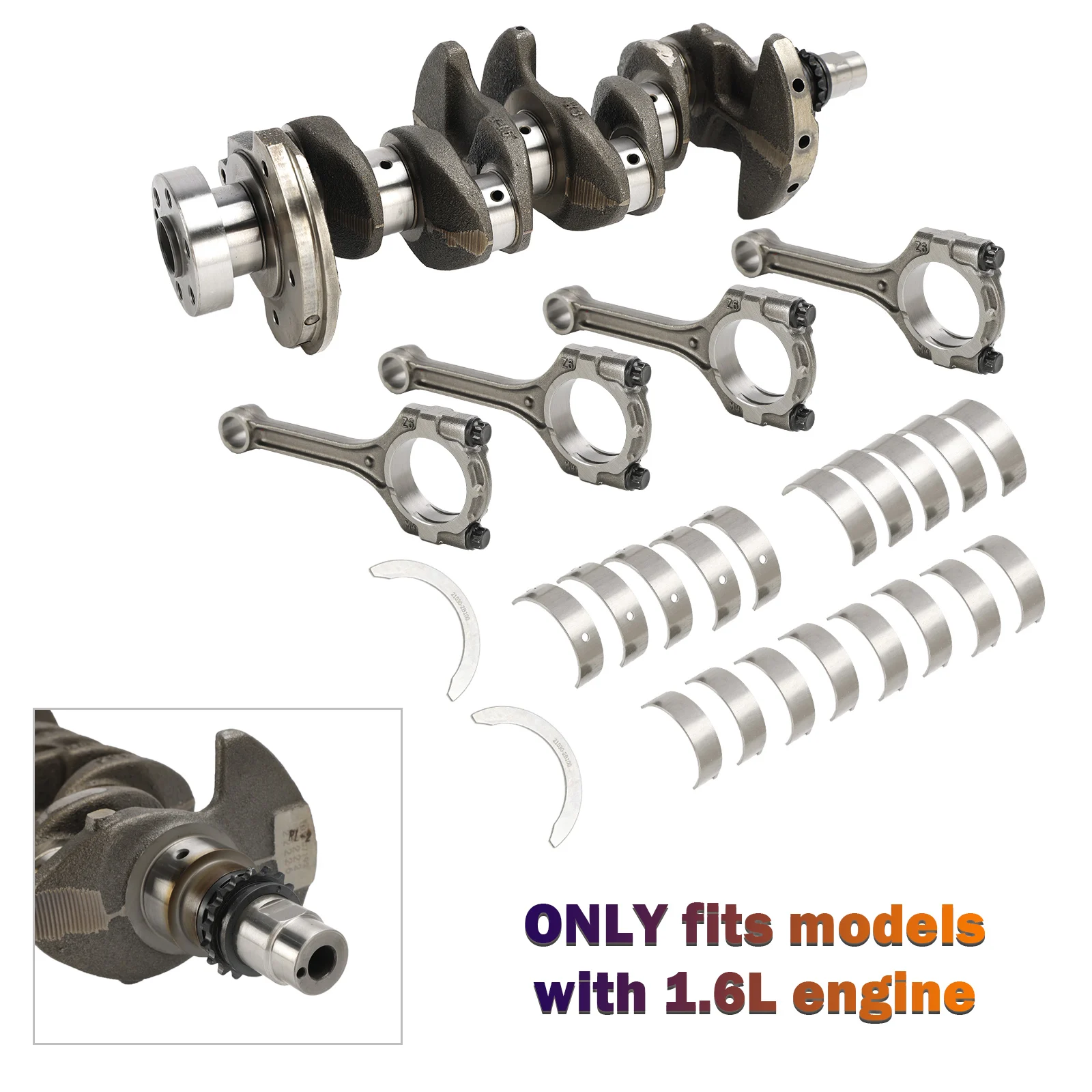 Artudatech 1,6 l Motor-Kurbelwellen-Tonstangen und Lagersatz für Hyundai SOUL RIO 2012–2019 – Detail 3