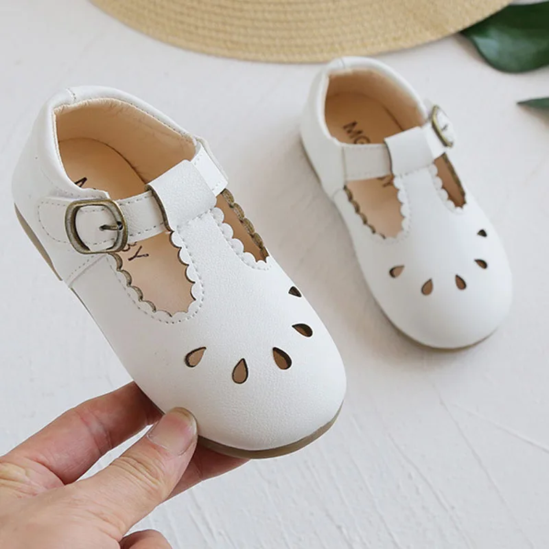 Children Leather Shoes for Boys Girls Shoes Kids Soft Bottom PU Leather Sandals Hollow Baby Toddler Outside Sneakers CSH1250 4