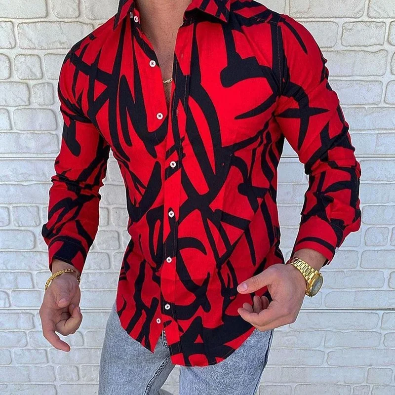 short sleeved shirts Spring Autumn Men's Printed Hawaii Casual Shirts 2022 Brand Streetwear Men's Clothing Cardigan High-End Long Sleeve Dress Shirt mens short sleeve button up shirts Shirts