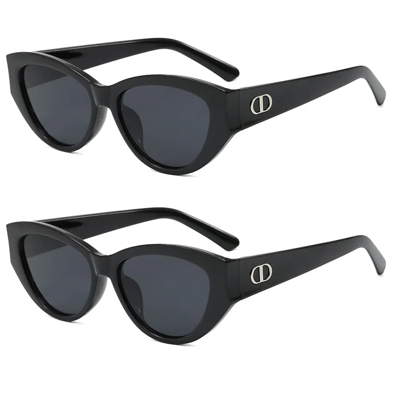 2 uds gafas de sol tipo ojo de gato de alta calidad para mujer y hombre, gafas de sol de lujo a la moda para viajes en la playa, gafas protectoras para hombre y mujer UV400