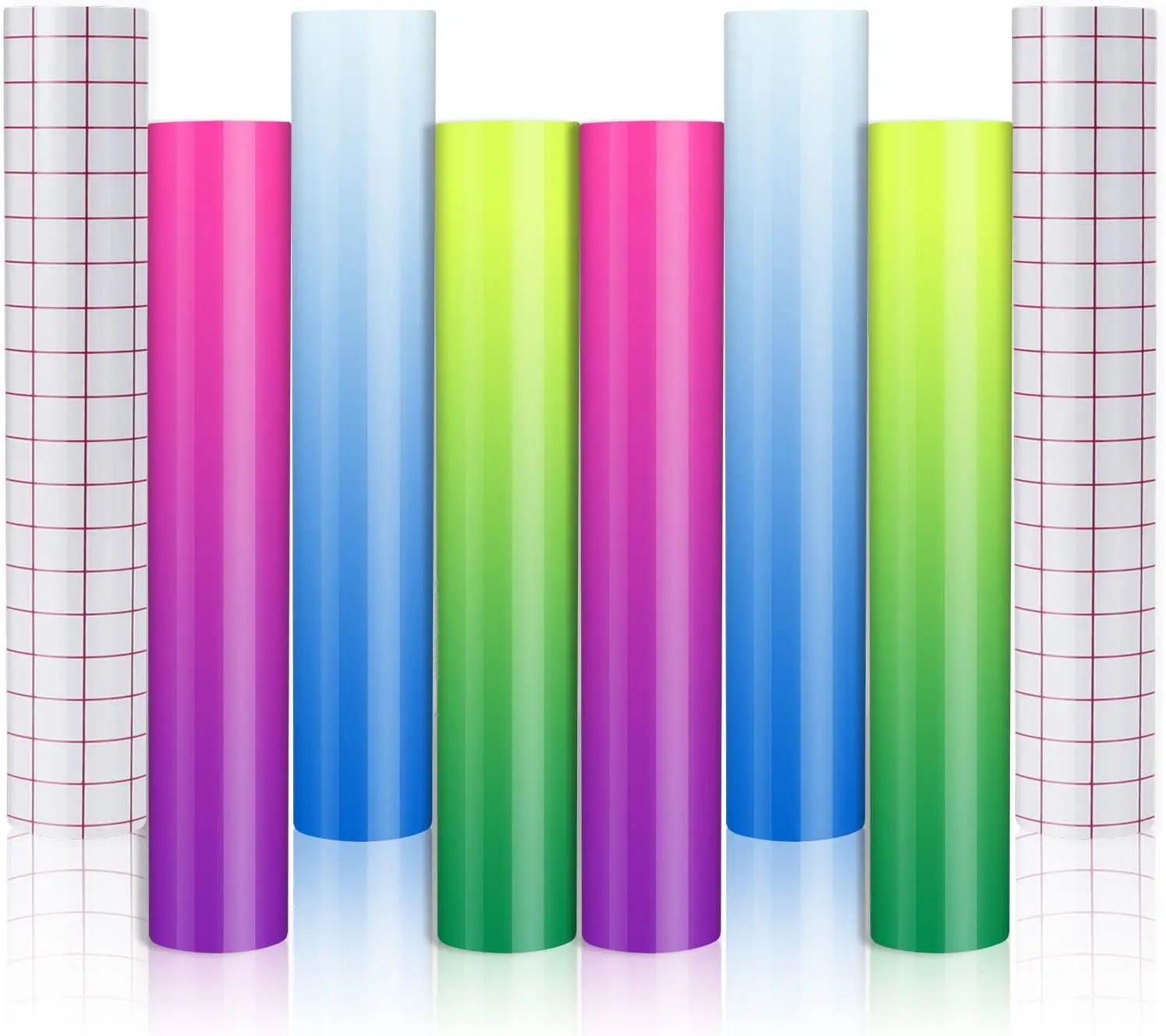 

HTVRONT 8 Pack 12"x10" Cold Color Changing Permanent Adhesive Vinyl Rolls for Cricut Craft DIY Cup Glass Phone Case Decor