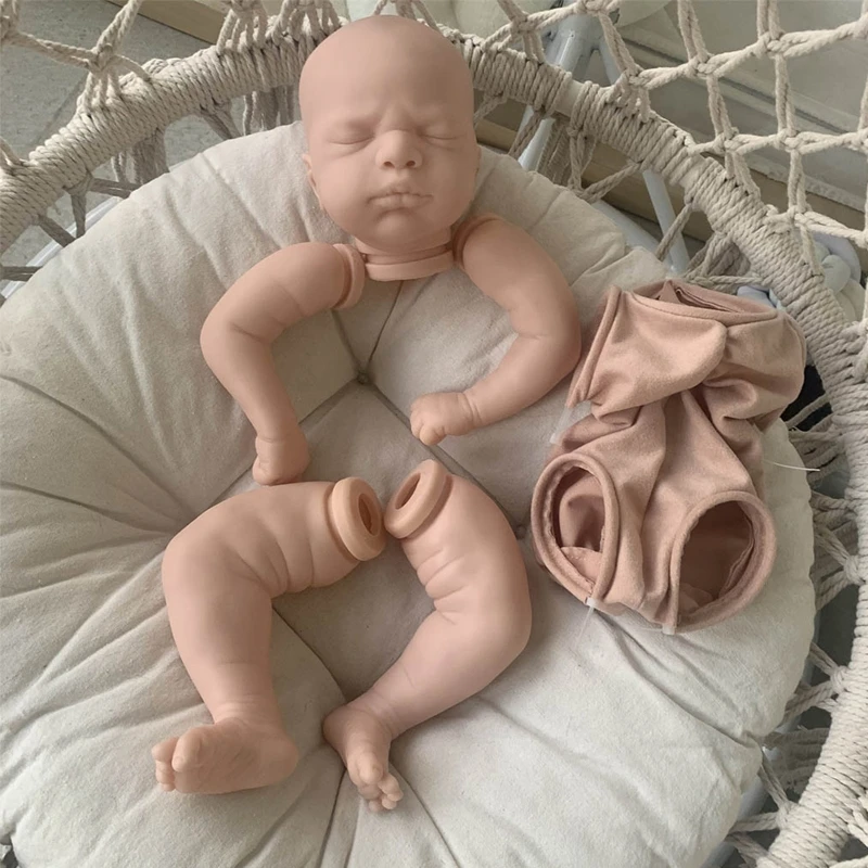 

53cm/21in Simulation Reborn Doll Model Kit with Disassembled Arms Leg Kids Easy DIY Vivid Nude Reborn for Nursery