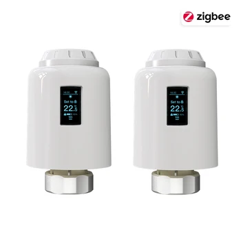 TRV ZigBee สมาร์ทเทอร์โมสตัท, วาล์วหม้อน้ำควบคุมอุณหภูมิเครื่องทำความร้อนในบ้าน Alexa Google 10