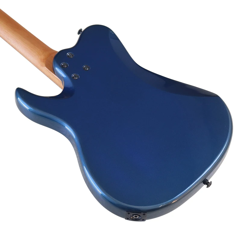6 Strings Electric Guitar Metaillc Blue Solid Okoume Body 39 Inch High Glossy Guitar Canada Maple In Stock