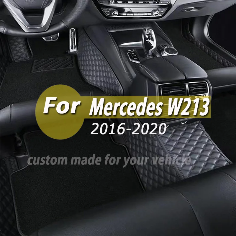 

Custom Made Leather Auto Car Floor Mats For Mercedes W213 2016 2017 2018 2019 2020 Carpets Rugs Foot Pads Accessories